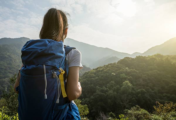 A woman exploring a jungle